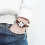 Simple leather square watch
